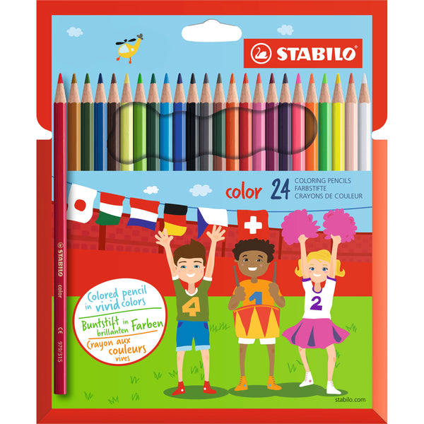 stabilo coloured pencils wallet 24 - pack of 6 (144 units)