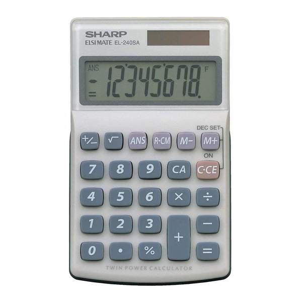 sharp el-240sab twin power pocket calculator