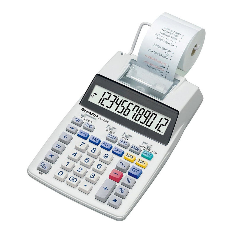 sharp el-1750v printing calculator