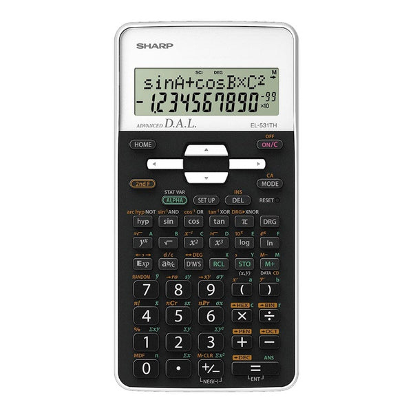 sharp el-531thbwh scientific calculator with cover