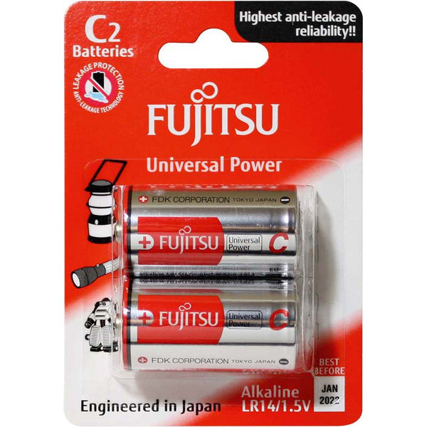 Fujitsu Batteries C Universal 2 Pack 1.5v Power