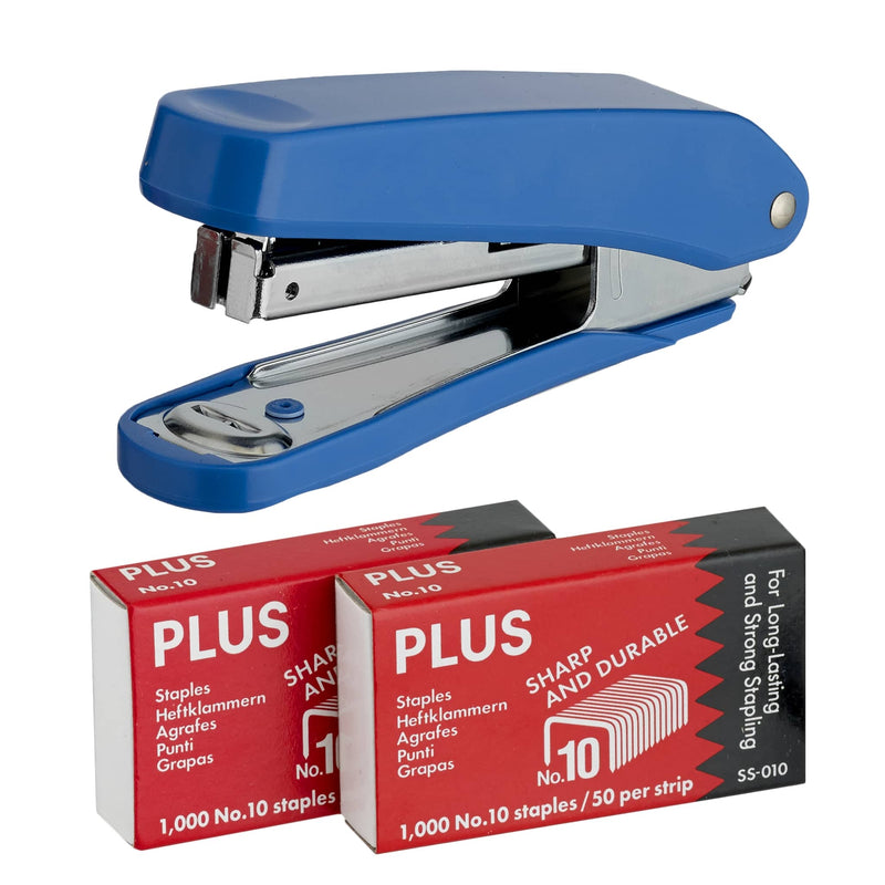 plus stapler + 2000 staples ps10e BLUE