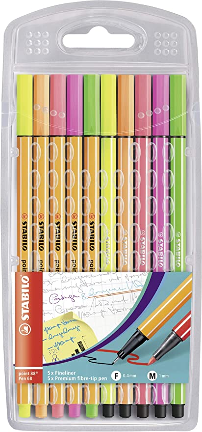 stabilo point 88 pen 68 neon pack of 10