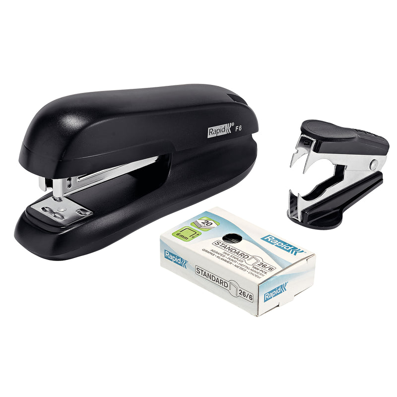 rapid stapler half strip f6 black value pack