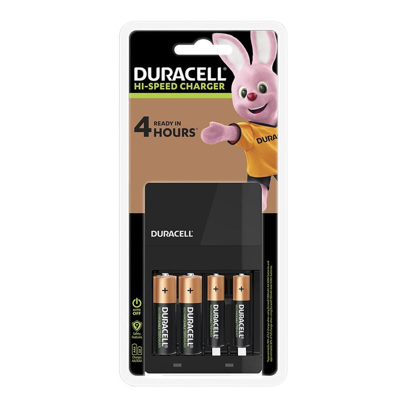 duracell hi-speed battery charger + 2 aa, 2 aaa
