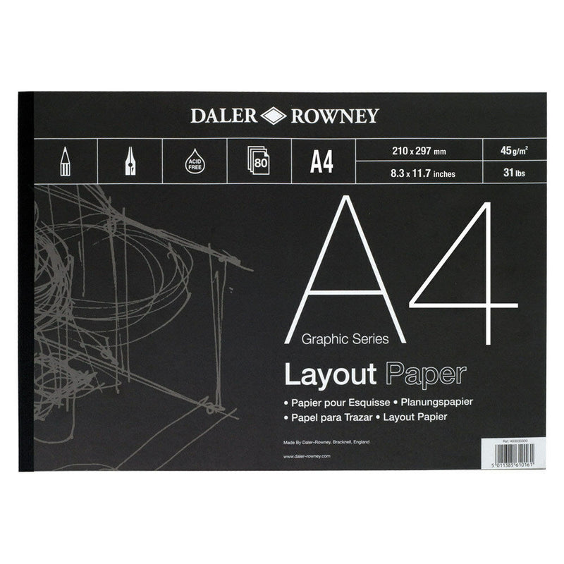 Daler Rowney Series A Graphic Series Layout Paper Pad 45gsm 80 Sheets
