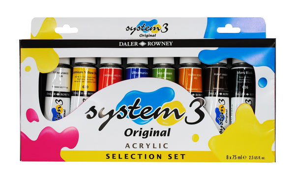 Daler Rowney System 3 Acrylic Selection Paint Set Of 8 X75ml