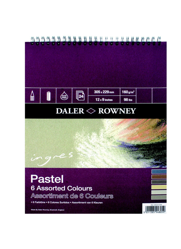 Daler Rowney Ingres Pastel Spiral 6 Assorted#size_12X9 INCHES