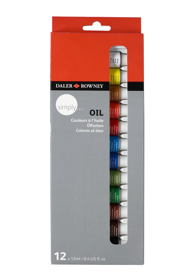 Daler Rowney Simply Oil 12x12ml Paint Set#Pack Size_12