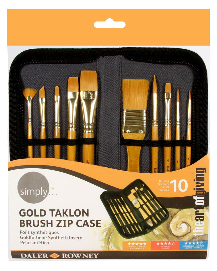 Daler Rowney Simply Acrylic 10 Art Brush Zip Case