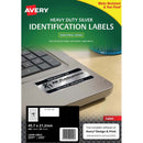avery heavy duty id laser label l6009 silver 48up 20 sheets 47.5x21.2mm
