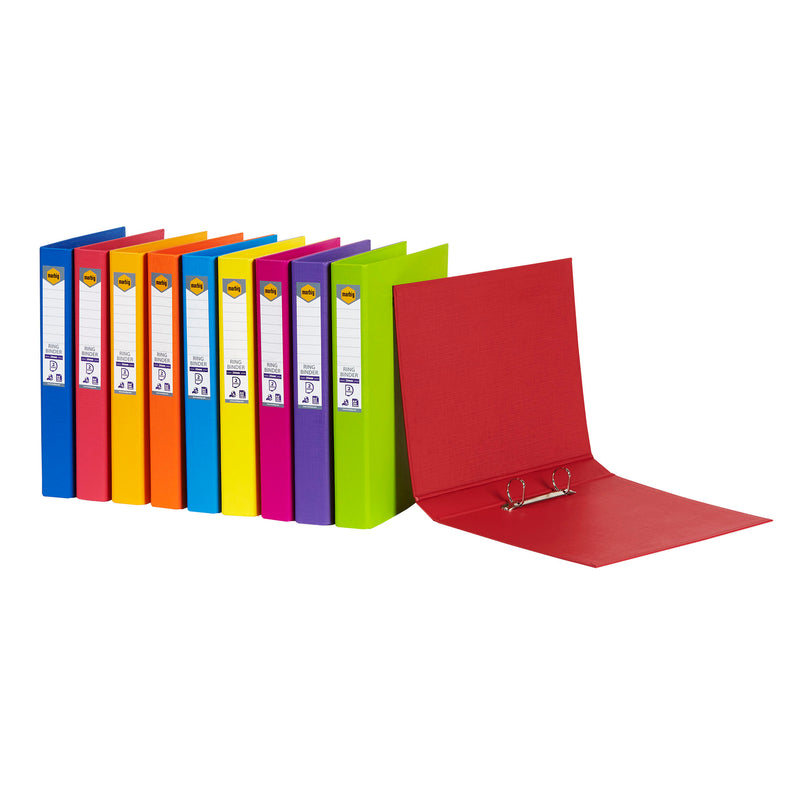 marbig ring binder a4 25mm 3d assorted - pack of 20