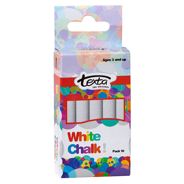 Texta Chalk White#Pack Size_PACK OF 10
