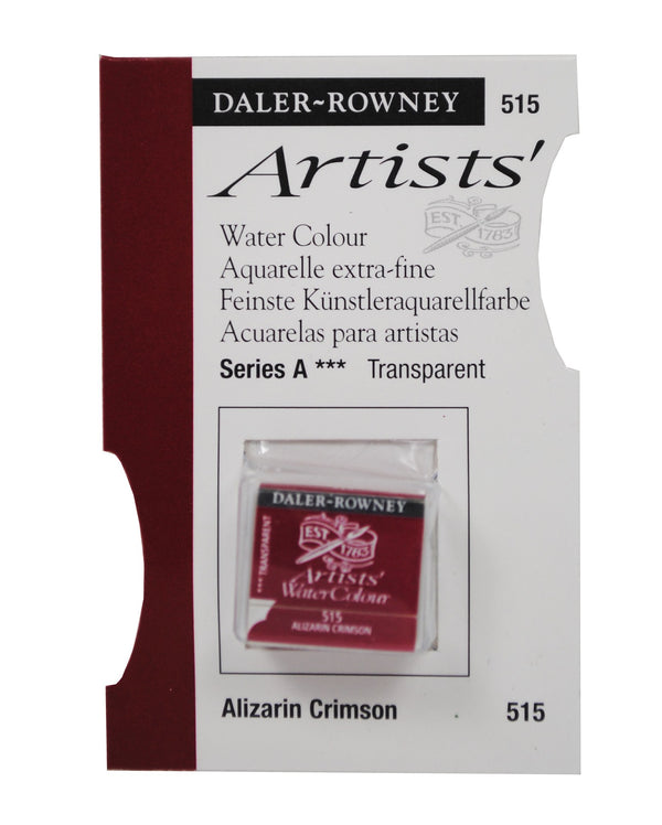 Daler Rowney Artists Watercolour Paint Half Pan#colour_ALIZARIN CRIMSON (A)