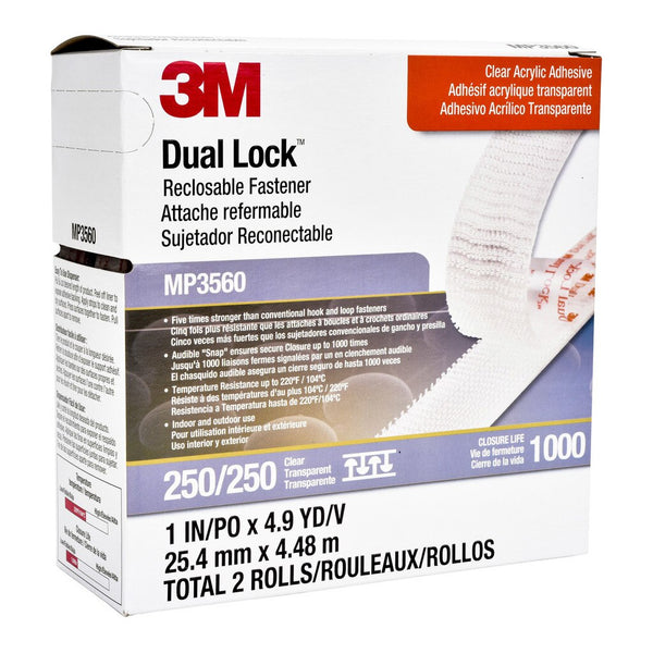 3m dual lock fastener mp3560 25mm clear pack of 2