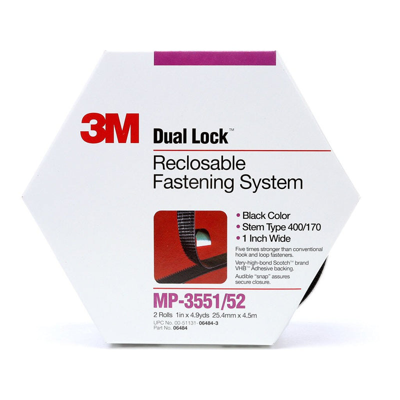 3m dual lock fastener mp3551/52 25mm black
