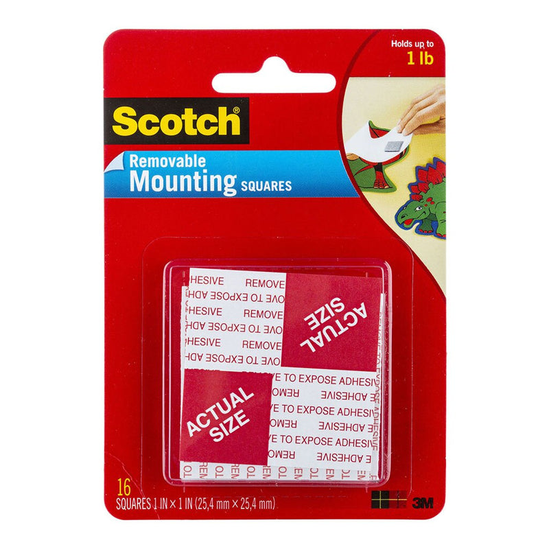scotch mounting squares removable 108 size 25mm x 5.4mm pack 16