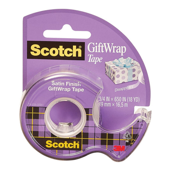 Scotch Gift Wrap Tape 15 19mmx16.5m On Dispenser