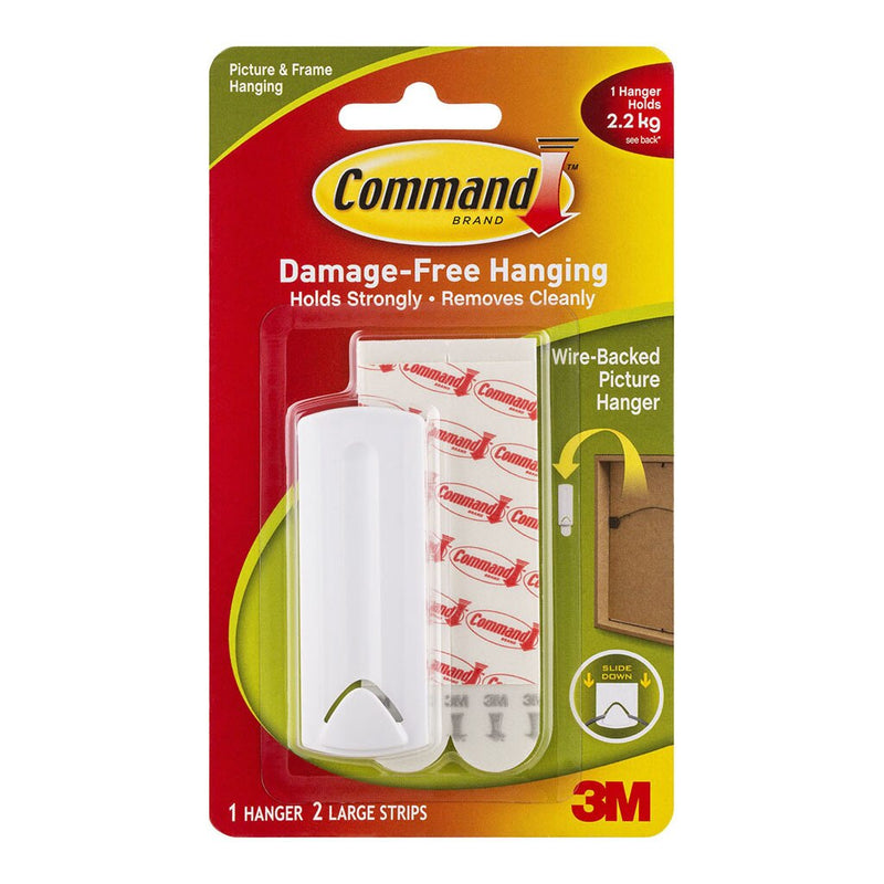 command picture frame hanger 17041 wire backed white 1 pack
