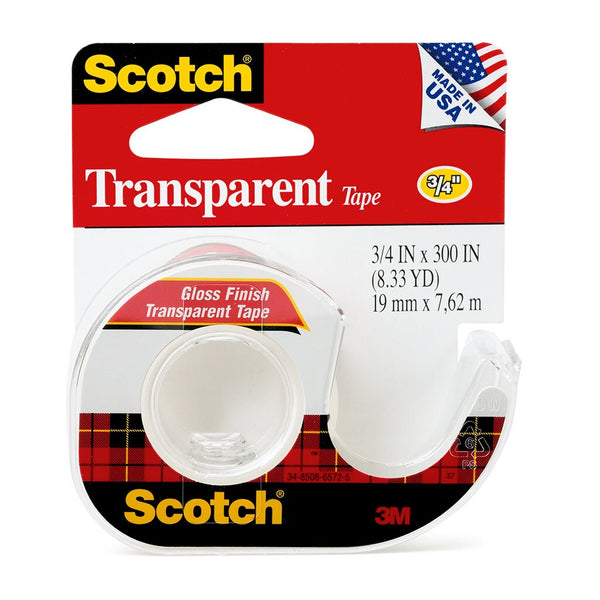 scotch transparent tape with dispenser 157s 19mmx7.62m