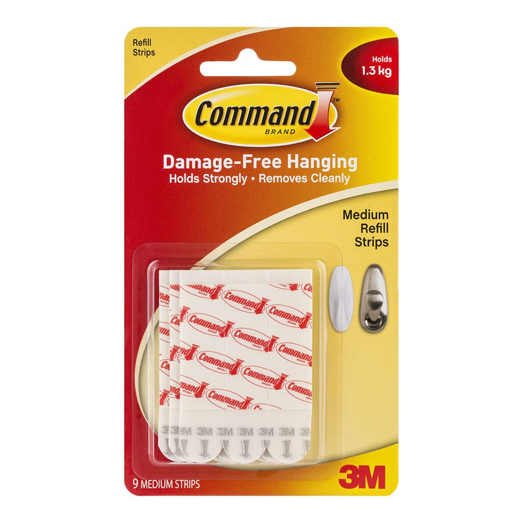 Command Reusable Strips Command Strips Refill 17021p Medium White Pack Of 9