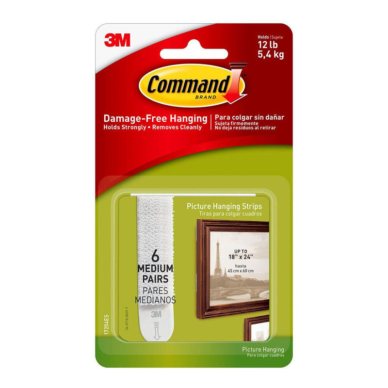 command strips picture hanging 17204es medium white pack of 8 sets