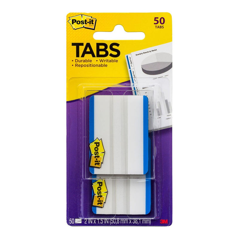 post-it durable tabs 686-50bl blue 50x38mm pack of 50