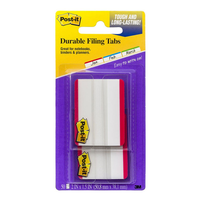 post-it durable filing tab 686f-50rd red 25/pad pack of 2 pads
