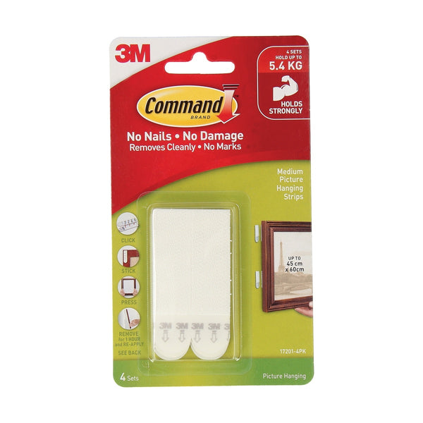 command strips 17201 picture frame hanging medium pack of 4#colour_WHITE