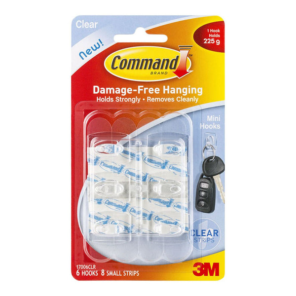 command strips & hook 17006clr mini clear#pack size_PACK OF 6