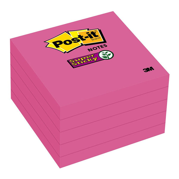 post-it super sticky notes 654-5sscg purple 76x76mm 90 sheet pads pack of 5