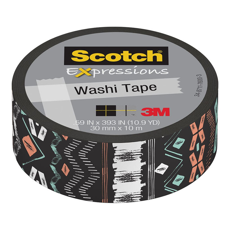 Scotch Expressions Washi Tape C314-P71-J 15mmx10m Black Tribal