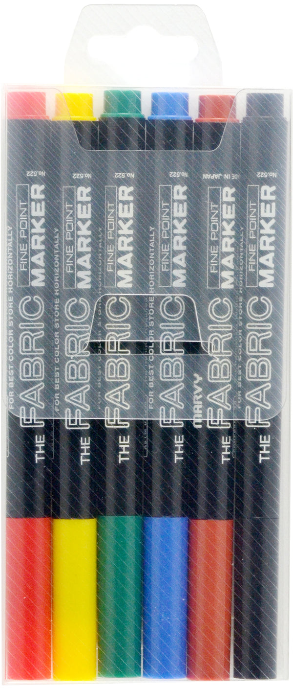 Marvy Fabric Marker Set Of 6#Colour_PRIMARY