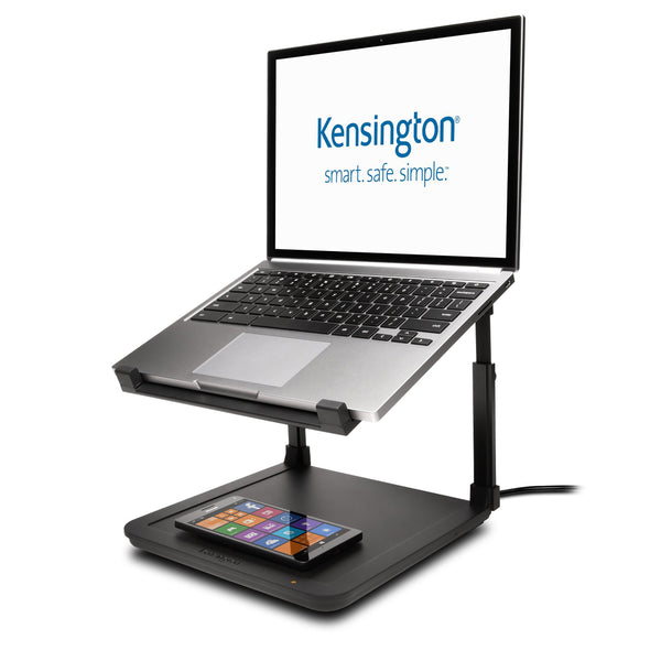 kensington® smartfit laptop riser with qi black