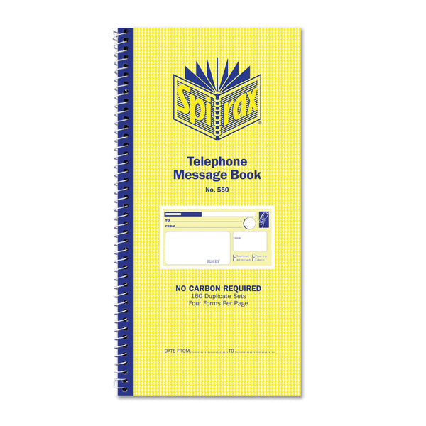spirax 550 telephone message book 279x144mm - pack of 10