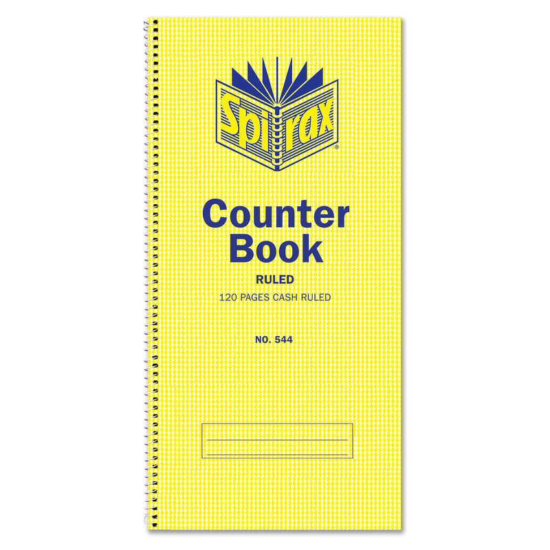 spirax 544 counter book cash ruled 297x135mm 120 page - pack of 10