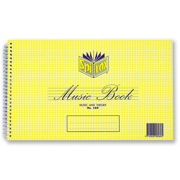spirax 569 music & theory book 152x248mm 18 leaf/ 36 page - pack of 20