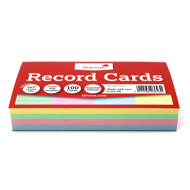 Silvine Record Cards 5x3"