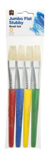 EC Brush Flat Stubby Pack of 4