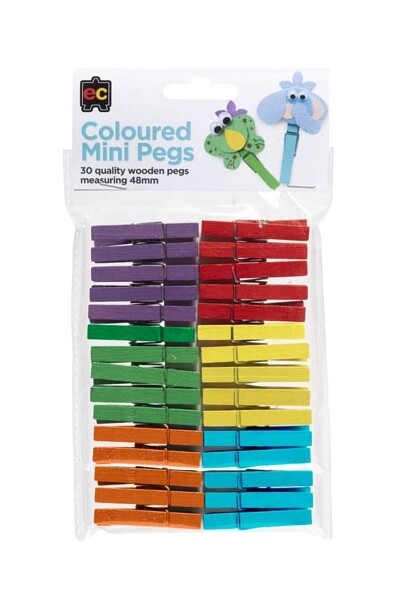 EC Mini Pegs Coloured Pack of 30