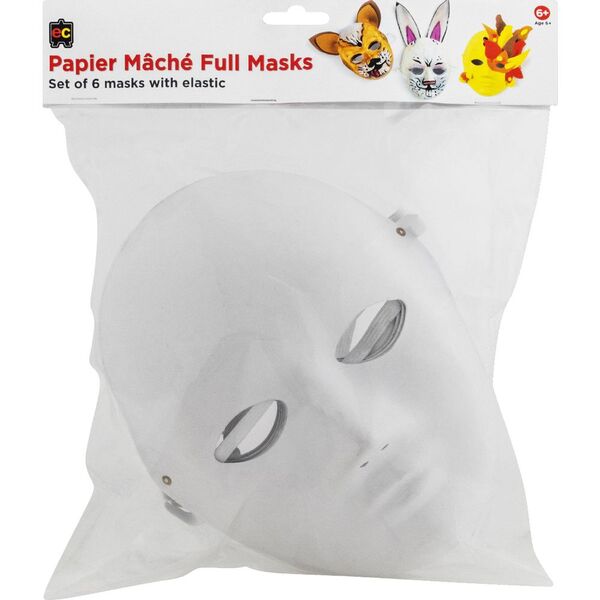EC Papier Mache Full Masks Pack of 6