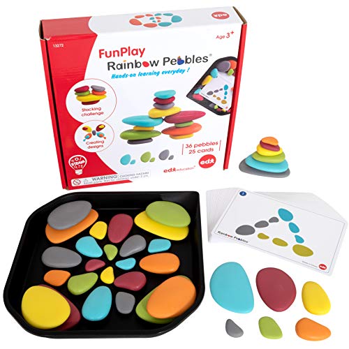 EDX Funplay Rainbow Pebbles 36 Piece Set