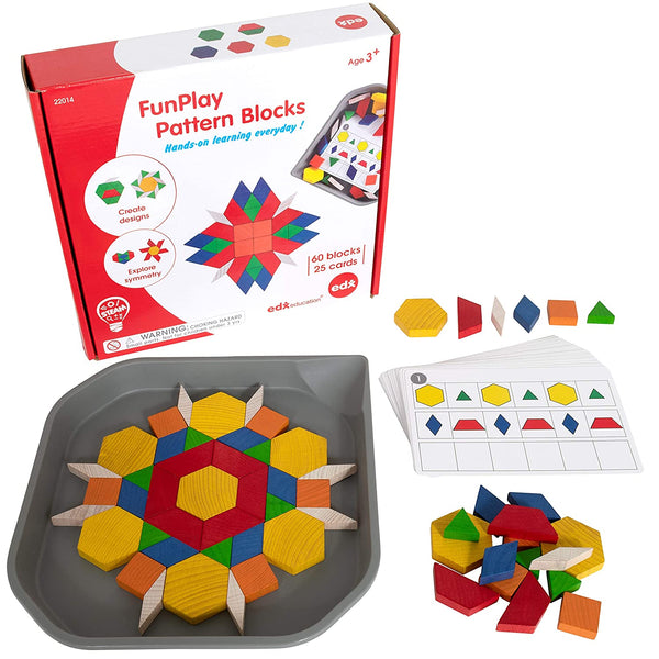 EDX Funplay Pattern Blocks 60 Piece Set