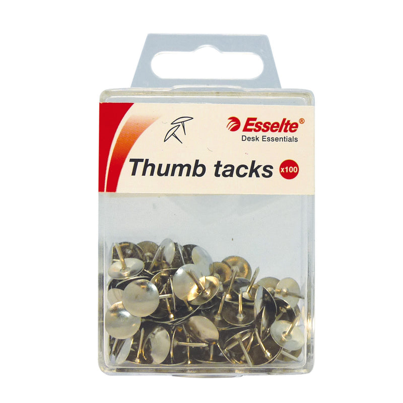esselte drawing pins silver box of 100