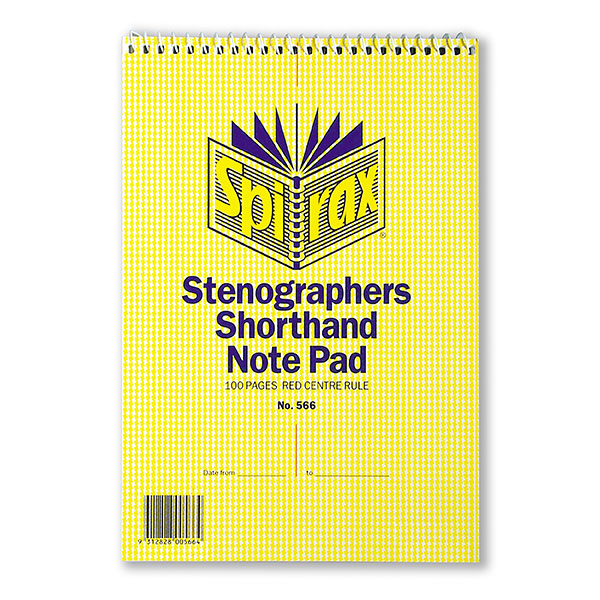 spirax 566 notebook stenographers 225x152mm 100 page pack of 20