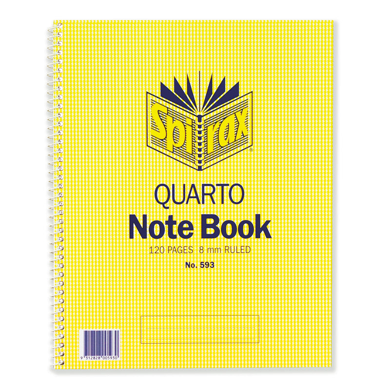spirax 593 notebook quarto 252x200mm 120 page s/o - pack of 10