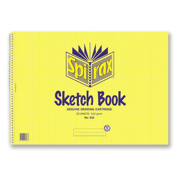 spirax 533 sketch book a3 297x420mm 20 leaf/40 page - pack of 10