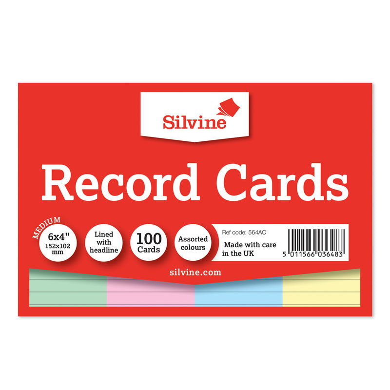 Silvine Record Cards 6x4"