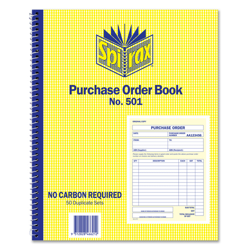 spirax 501 purchase order book quarto 250x200mm - pack of 5