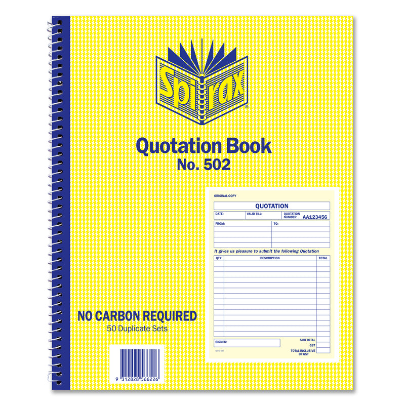 spirax 502 tax invoice & statement book quarto 250x200mm - pack of 5